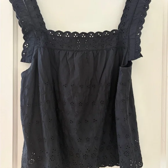 GAP x Doen Black Eyelet Sleeveless Women's Top - Picture 3 of 6